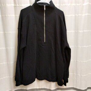 Old Navy Black Oversized Half Zip Tunic- XL Tall